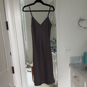 Aritzia Wilfred Dark Gray Silky Slip Dress